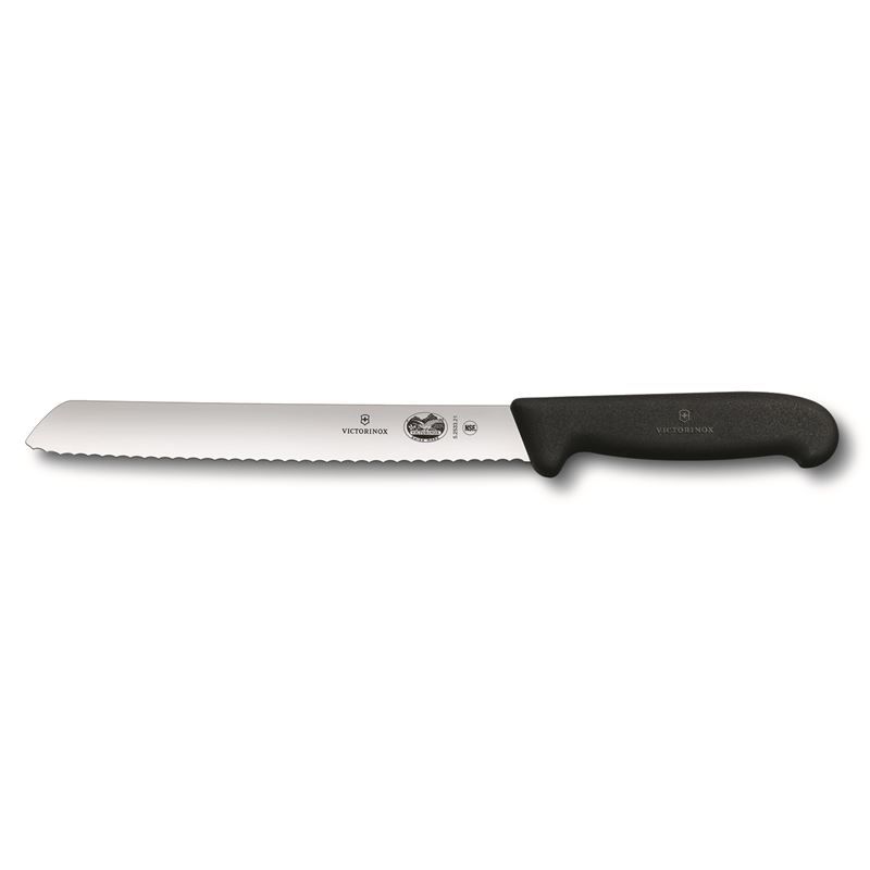 Victorinox – Bread Knife 21cm Wavy Edge Fibrox Handle Black (Made in Switzerland)