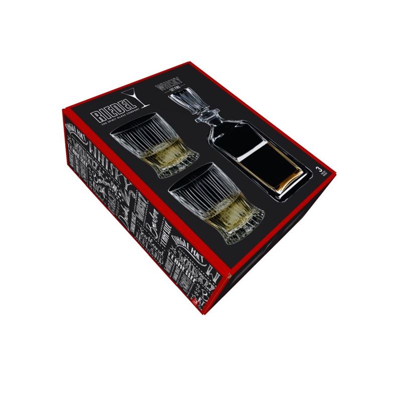 Riedel – Bar Fire 3pc Whisky Decanter and Whisky Glasses (Made in Germany)