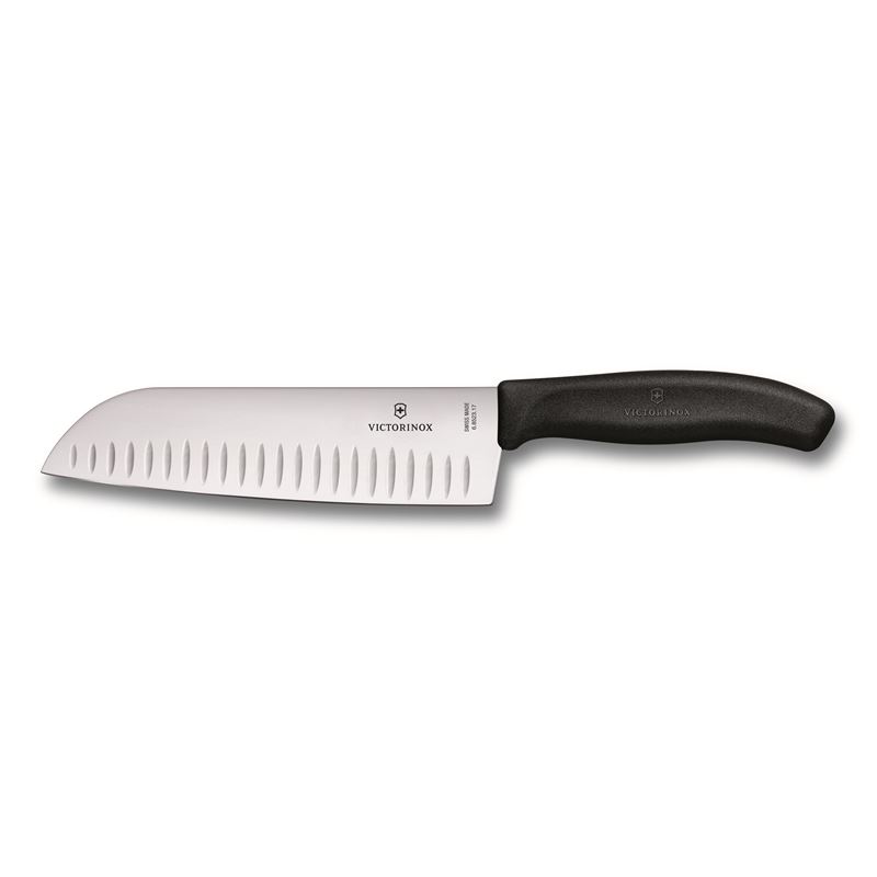 Victorinox – Santoku 17cm Fluted Black (Made in Switzerland)