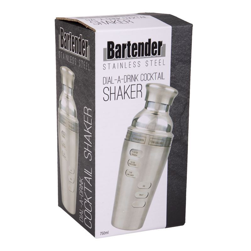 Bartender – Dial a Drink Cocktail Shaker 750ml Satin Finish