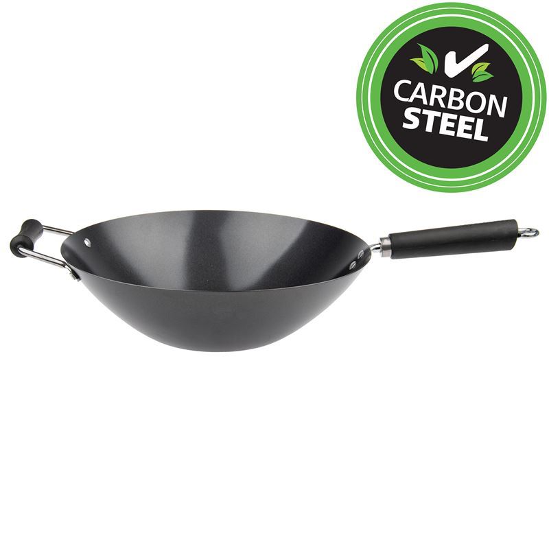 Ken Hom – Carbon Steel Wok Black Non Stick 35cm