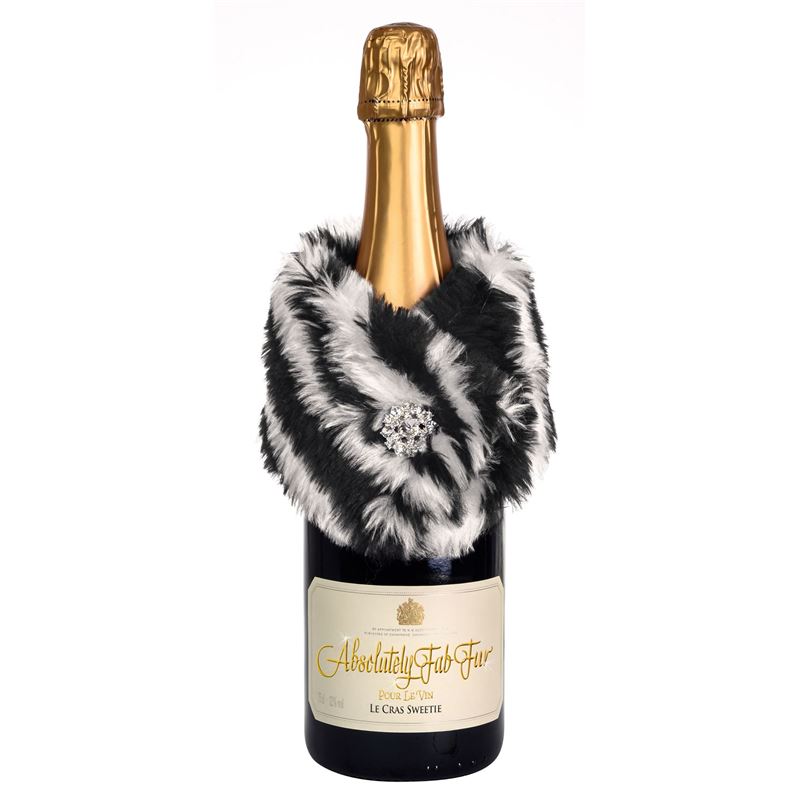 Ogilvies Designs – Absolutely Fab Fur Wine Stole Zebra
