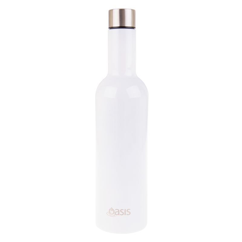 Oasis – Stainless Steel Double Wall Wine Traveler 750ml White