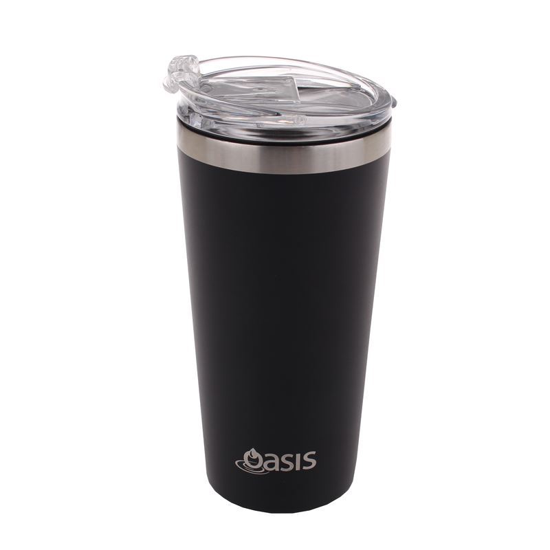 Oasis – Stainless Steel Double Wall Insulated Reusable Coffee Cup 480ml Matte Black