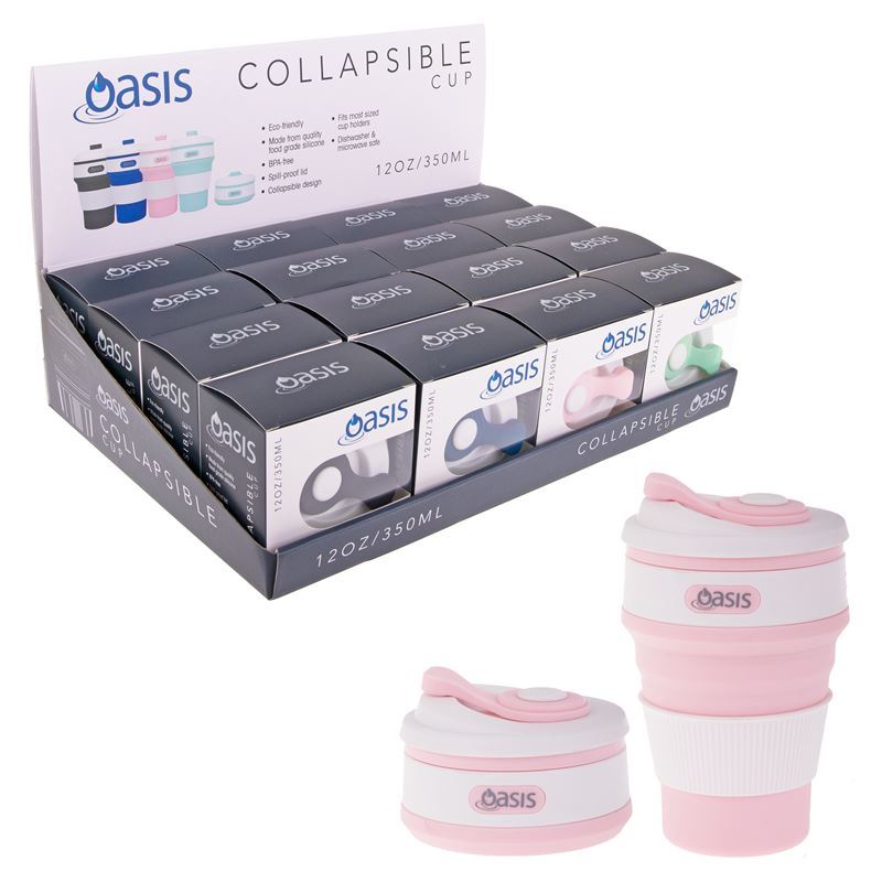 Oasis – Silicone Collapsible Reusable Coffee Cup 350ml Assorted.
