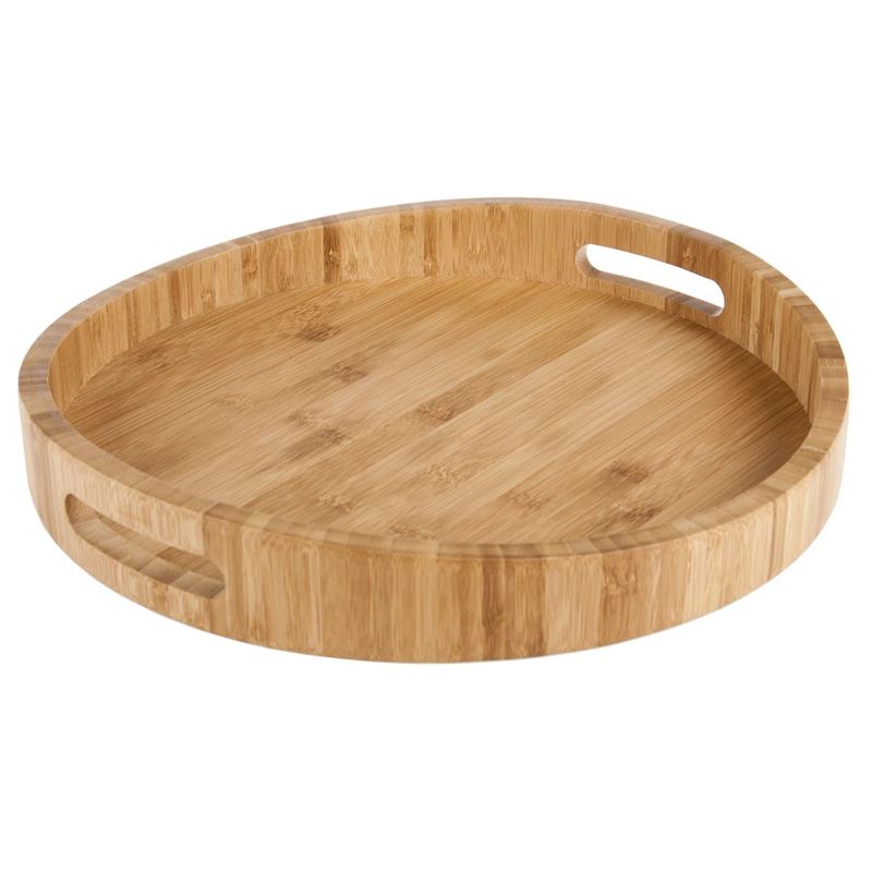 Benzer – Ecozon Bamboo Rondo Wave Round Chunky Bamboo Tray 35.5cm