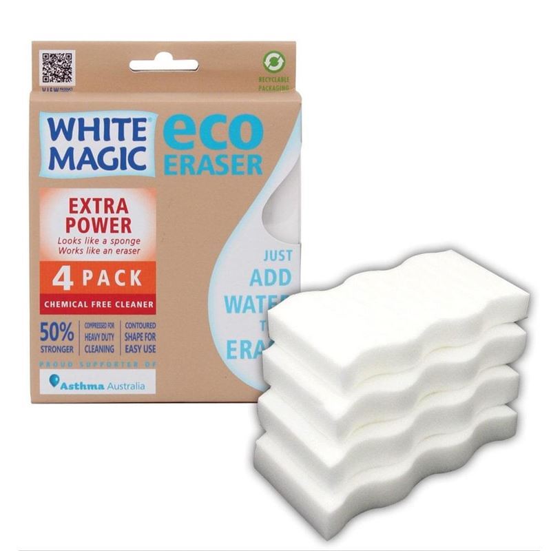 White Magic – Eraser Extra Power Sponge 11x7x1.5cm Pack of 4