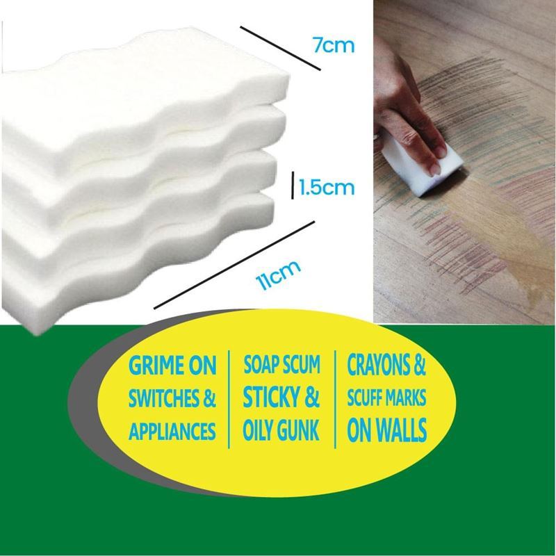 White Magic – Eraser Extra Power Sponge 11x7x1.5cm Pack of 4