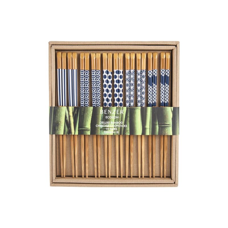 Benzer – Ecozon Bamboo Orient Collection Bamboo Chopsticks 10 Pairs Design 18