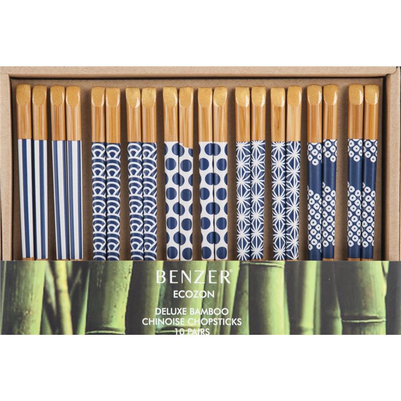Benzer – Ecozon Bamboo Orient Collection Bamboo Chopsticks 10 Pairs Design 18