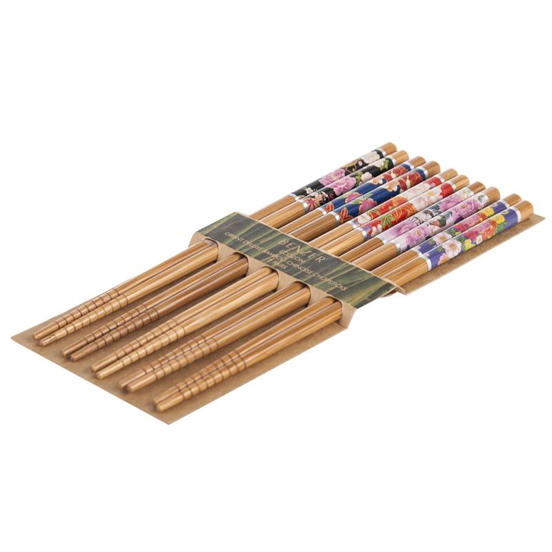 Benzer – Ecozon Bamboo Orient Collection Bamboo Chopsticks 5 Pairs Design 55