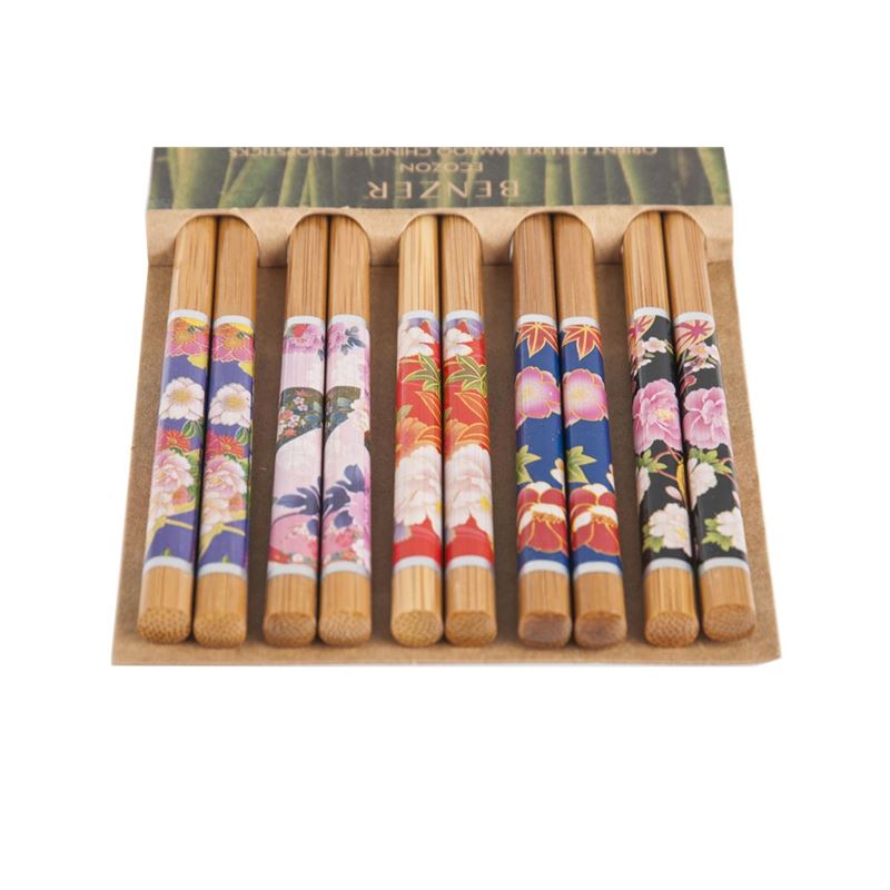 Benzer – Ecozon Bamboo Orient Collection Bamboo Chopsticks 5 Pairs Design 55