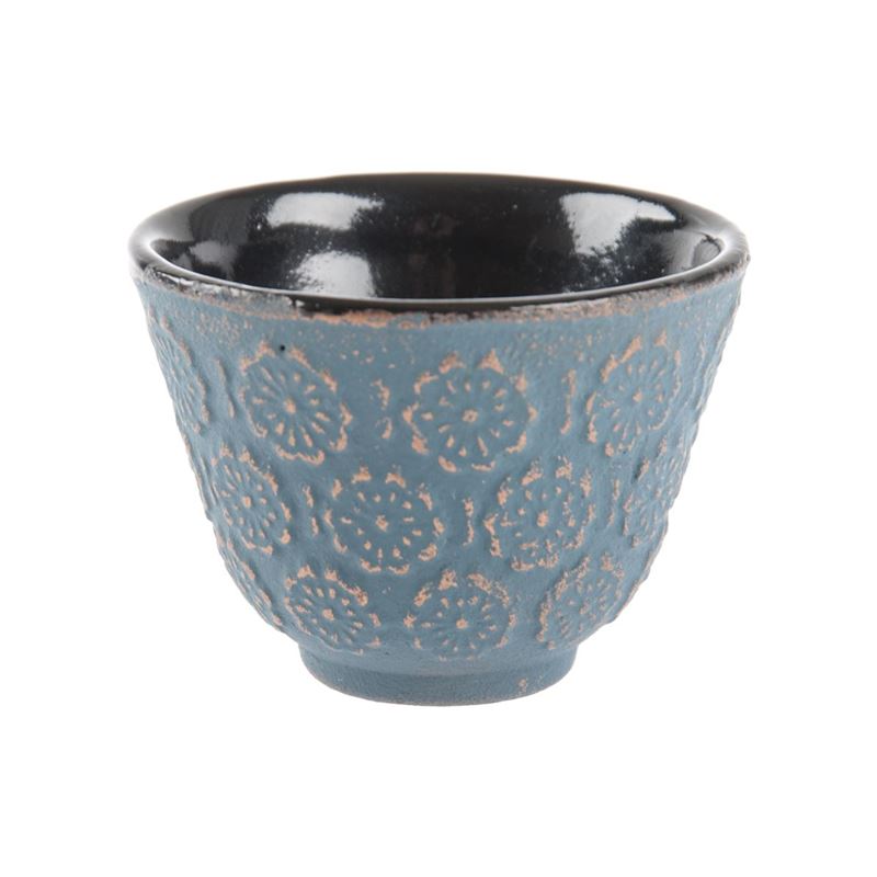 Benzer – Orient Express Sakura Cast Iron Tea Cup 60ml Slate Blue Grey with Bronze Finish