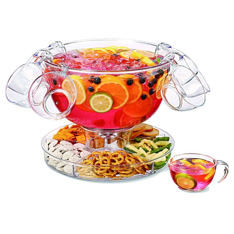 Zuhause – Partii 10pc Acrylic Multi-Purpose Punch Bowl or Cake Dome Set