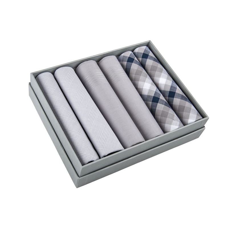 Pimbleton – English Home Charlie Mens Fine Cotton Handkerchiefs Gift Boxed Set of 6