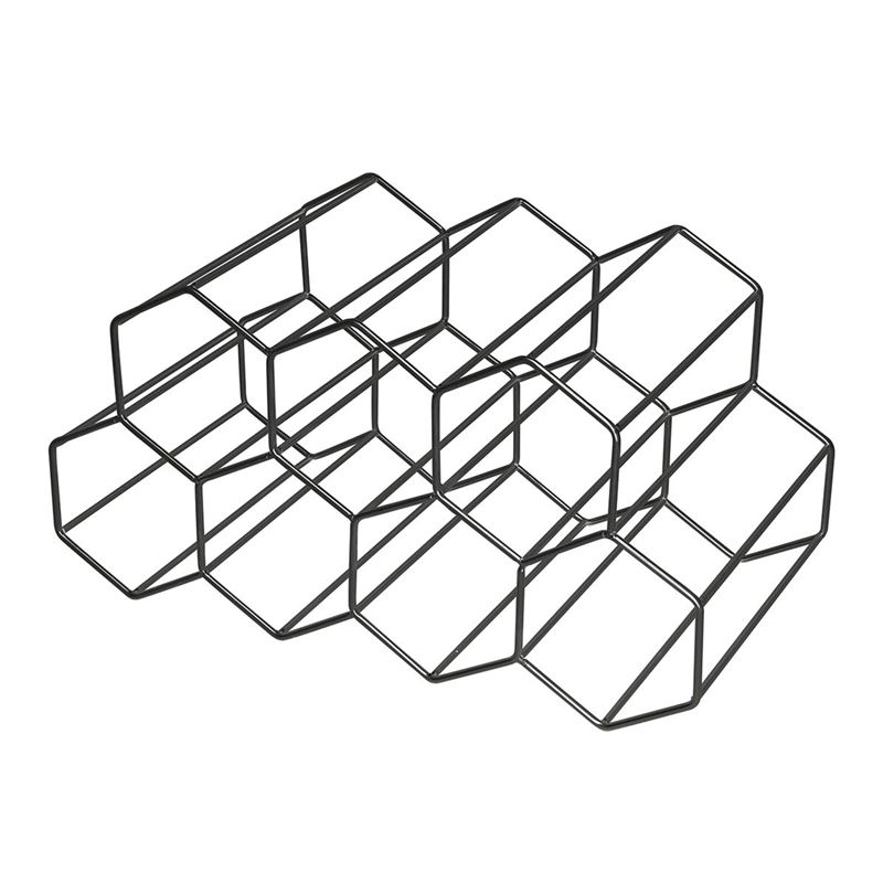Benzer – Stak Matte Black Wine Rack Holder for 9 Bottles