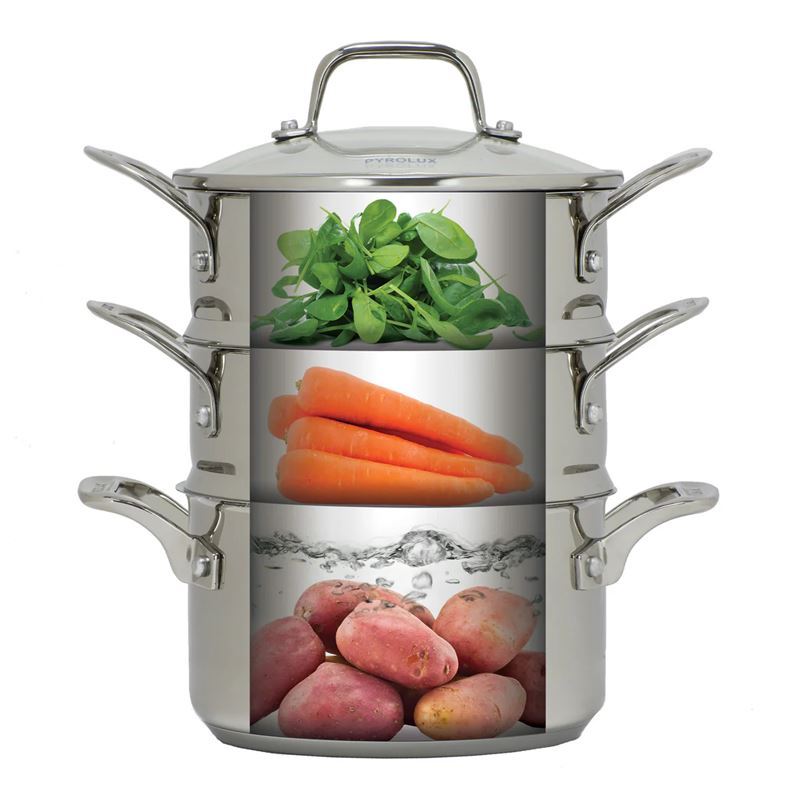 Pyrolux – Stainless Steel 3 Tier Steamer 18cm