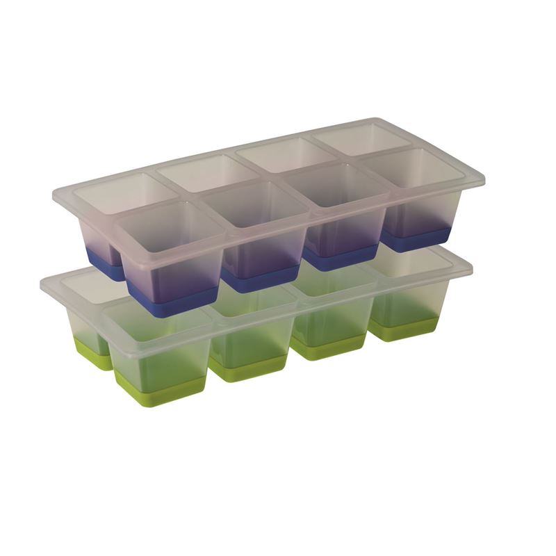 Avanti – 8 Cup Pop Release Ice Cube Tray Set of 2 Blue/Green