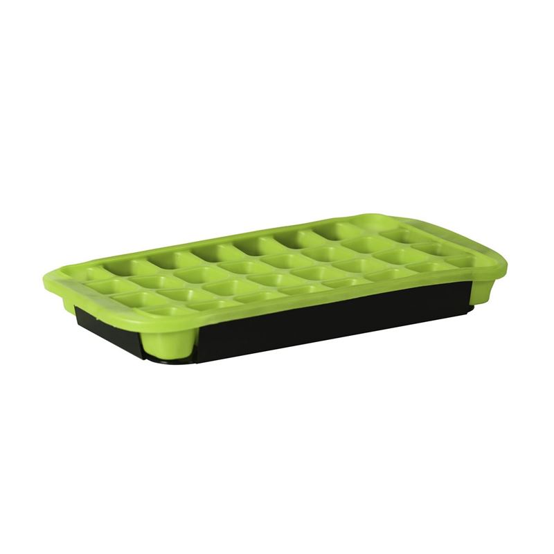 Avanti – 32 Cup Flexible Ice Cube Tray with Base Tray Green