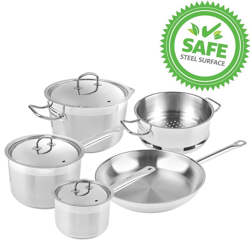 Benzer Steel – Berlin Professional 18/10 Stainless 5pc Cookware Set