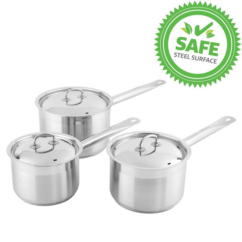 Benzer Steel – Berlin Professional 18/10 Stainless 3pc Saucepan Set