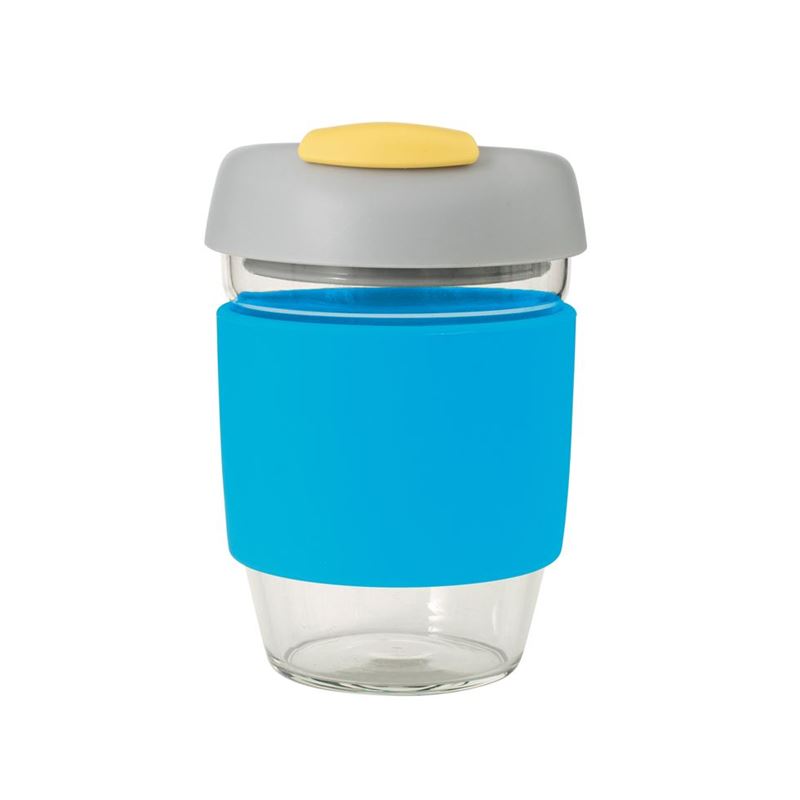Avanti – GOCUP Glass Coffee Cup 296ml Blue Silicone Sleeve