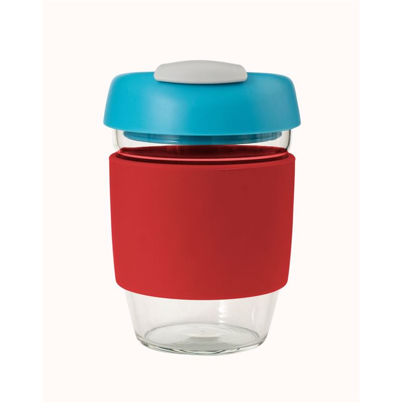 Avanti – GOCUP Glass Coffee Cup 296ml Red Silicone Sleeve