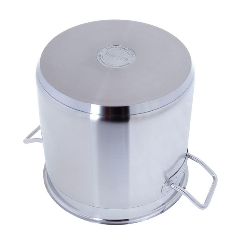 Benzer Steel – Berlin Professional 18/10 Stainless Steel 15 LITRE 30cm GIANT Covered Stockpot