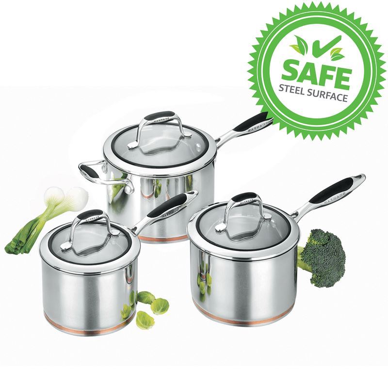 Scanpan Coppernox – 18/10 Stainless Steel Copper Based Saucepan 3pce set 16/18/20cm