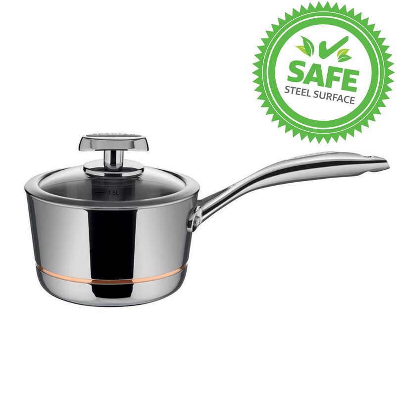 Scanpan – Axis Covered Saucepan 16cm 1.8Ltr – 5 Layer Stainless Steel with Copper Core