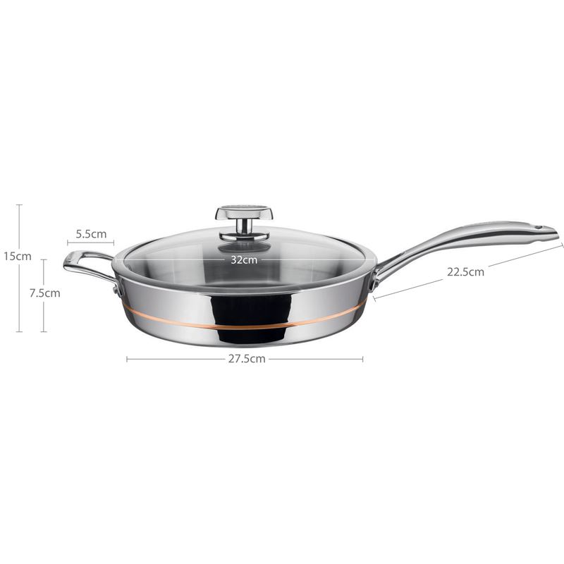 Scanpan – Axis Covered Saute Pan 32cm 3Ltr – 5 Layer Stainless Steel with Copper Core