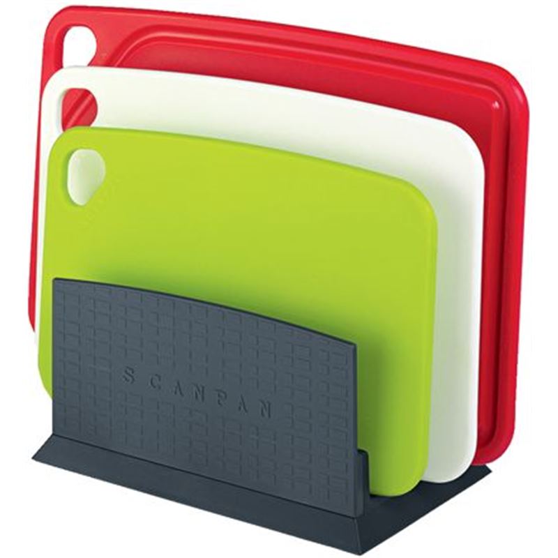 Scanpan – Spectrum Polypropylene Chopping Board 4pc set with Stand