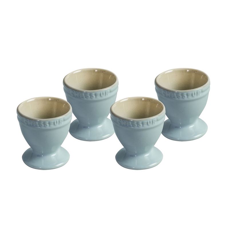 Chasseur – La Cuisson Footed Egg Cups Set of 4 Duck Egg Blue