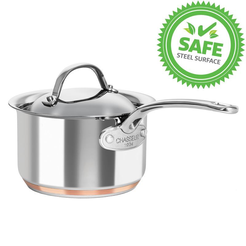 Chasseur – Le Cuivre 16cm 1.9Ltr 18/10 Stainless Steel Copper Based Induction Saucepan with Lid