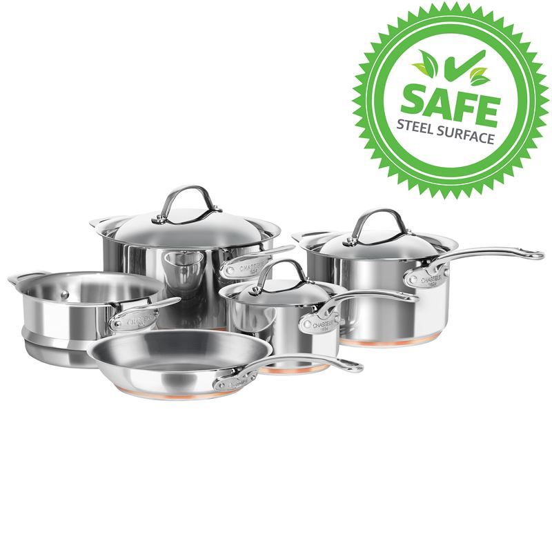 Chasseur – Le Cuivre 18/10 Stainless Steel Copper Based Induction 5pc Cookware Set