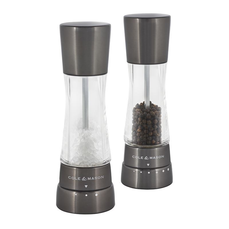 Cole & Mason – Derwent Gunmetal 19cm Salt & Pepper Mill Grinder Set