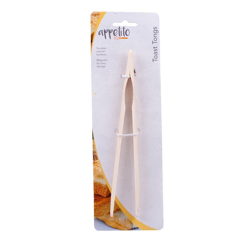 Appetito – Bamboo Toast Tongs with Magnet 20cm