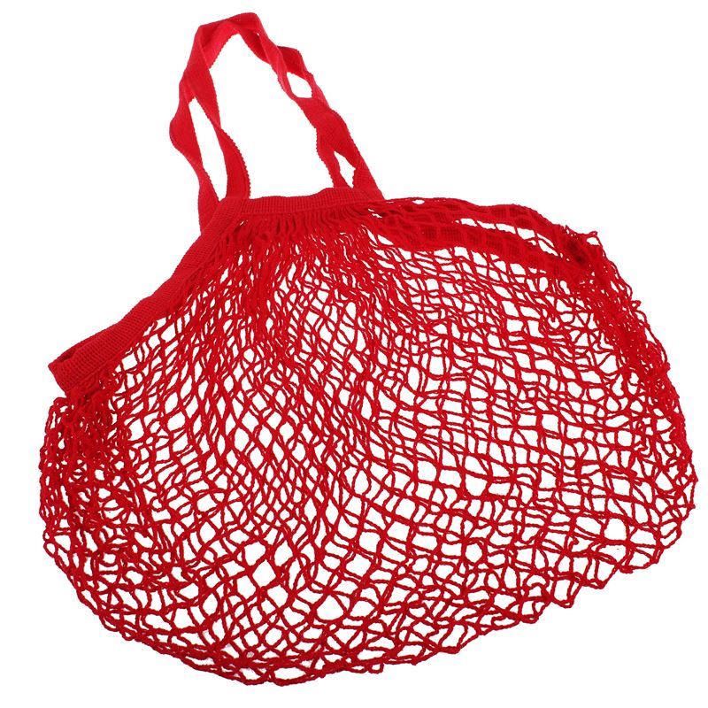 Appetito – 100% Cotton String Shopping Bag with Long Handle Red