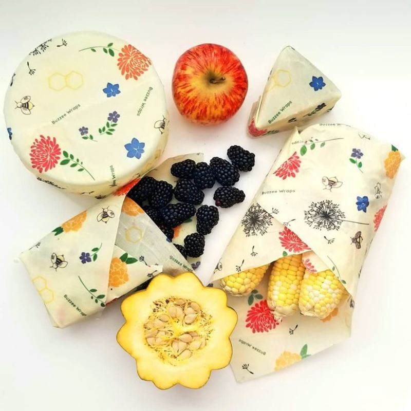 Buzzee – Organic Beeswax Wraps Pack of 4 Bees at Work